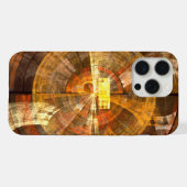 Integriteit Radiale Abstracte Kunst in Warme Goudt iPhone Hoesje (Achterkant horizontaal)