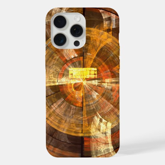 Integriteit Radiale Abstracte Kunst in Warme Goudt iPhone Hoesje (Achterkant)