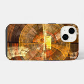 Integriteit Radiale Abstracte Kunst in Warme Goudt iPhone Hoesje (Achterkant horizontaal)