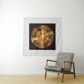 Integriteit Radiale Abstracte Kunst in Warme Goudt Wandkleed (In Situ (horizontaal))