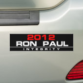 INTEGRITEIT RON PAUL 2012 BUMPERSTICKER (Op auto)