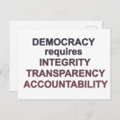 Integriteit van de democratie Transparantie Verant Briefkaart (Voorkant / Achterkant)