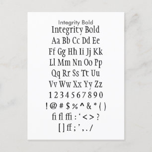 Integriteitsblok - voorbeeldvel Zazzle Font Briefkaart