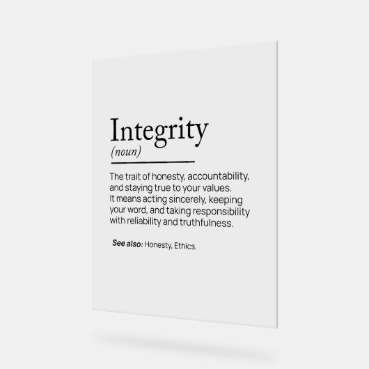 Integriteitsdefinitie Acryl Bord (Hoek)