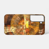 Integrity Radial Abstract Art in Warm Gold Tones Samsung Galaxy Hoesje (Achterkant horizontaal)