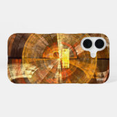 Integrity Radiale Abstracte Kunst in Warme Goudtin iPhone 16 Hoesje (Achterkant horizontaal)