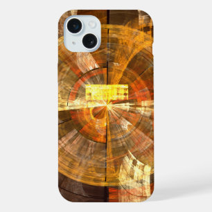 Integrity Radiale Abstracte Kunst in Warme Goudtin iPhone 15 Plus Case