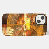 Integrity Radiale Abstracte Kunst in Warme Goudtin iPhone Hoesje (Achterkant horizontaal)
