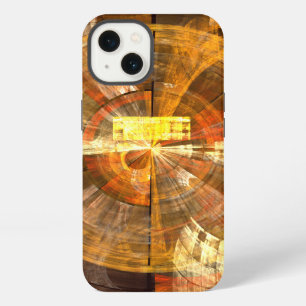 Integrity Radiale Abstracte Kunst in Warme Goudtin iPhone 13 Hoesje