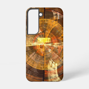Integrity Radiale Abstracte Kunst in Warme Goudtin Samsung Galaxy Hoesje