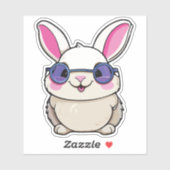 Intellectual Rabbit Sticker with Glasses (Vel)