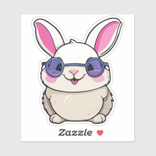 Intellectual Rabbit Sticker with Glasses (Vel)