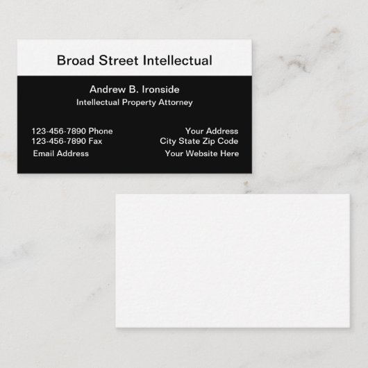 Intellectueel eigendomsrecht visitekaartje (Voorkant / Achterkant)