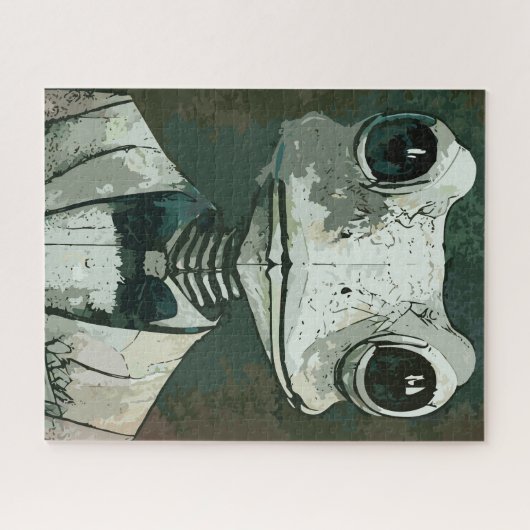 Intellectuele kikker legpuzzel (Horizontaal)