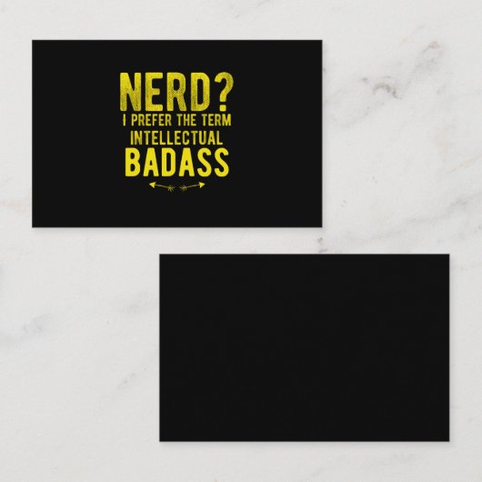Intellectuele nerd badass grappig citeert geel visitekaartje (Voorkant / Achterkant)