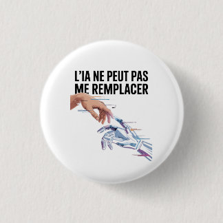 Intelligence artificielle et humains ronde button 3,2 cm