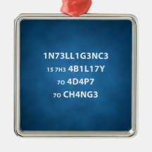 Intelligence Quote Premium Square Ornament