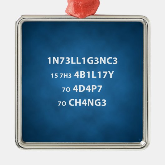 Intelligence Quote Premium Square Ornament (Voorkant)