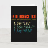 Intelligence Test Adult Humor Funny Sarcasm Graphi Kaart (Voorkant)