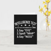 Intelligence Test Adult Humor Funny Sarcasm Graphi Kaart (Gele Bloem)