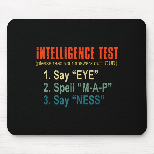 Intelligence Test Adult Humor Funny Sarcasm Graphi Muismat (Voorkant)