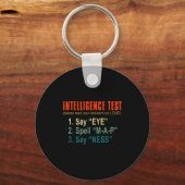 Intelligence Test Adult Humor Funny Sarcasm Graphi Sleutelhanger (Voorkant)
