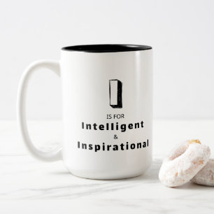 Intelligent en Inspirerend I - Gepersonaliseerde L Tweekleurige Koffiemok