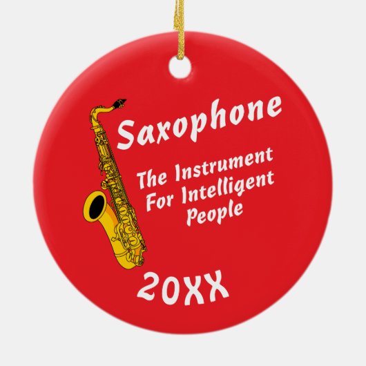 Intelligent Saxophone Keramisch Ornament (Achterkant)