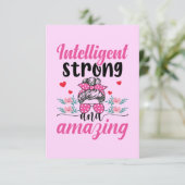 Intelligent Sterk & Verbazingwekkend Vrouwencitaat Bedankkaart (Staand voorkant)