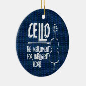 Intelligente cellist lijntekening keramisch ornament (Rechts)