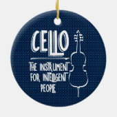 Intelligente cellist lijntekening keramisch ornament (Achterkant)