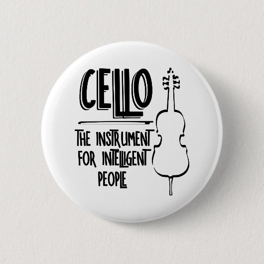 Intelligente cellist lijntekening ronde button 5,7 cm (Voorkant)