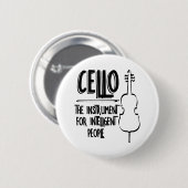 Intelligente cellist lijntekening ronde button 5,7 cm (Voorkant /achterkant)