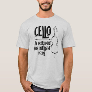 Intelligente cellist lijntekening t-shirt