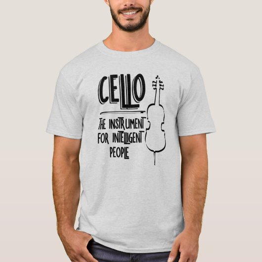 Intelligente cellist lijntekening t-shirt (Voorkant)