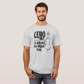 Intelligente cellist lijntekening t-shirt (Voorkant volledig)