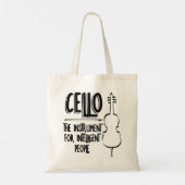 Intelligente cellist lijntekening tote bag (Achterkant)