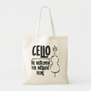 Intelligente cellist lijntekening tote bag
