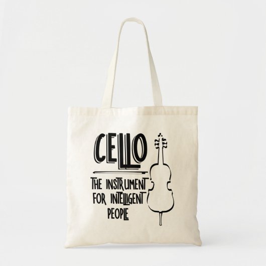 Intelligente cellist lijntekening tote bag (Voorkant)