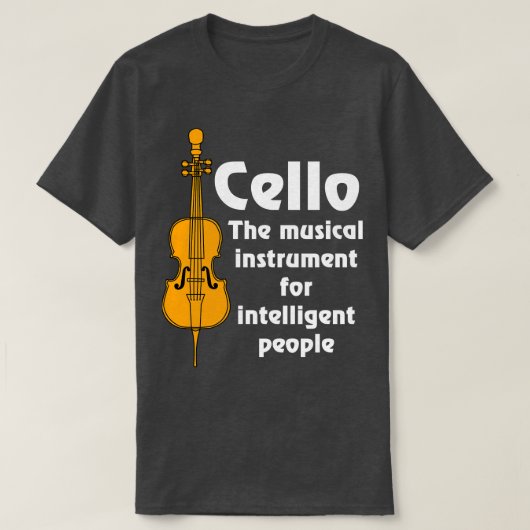 Intelligente cello witte tekst t-shirt (Design voorkant)