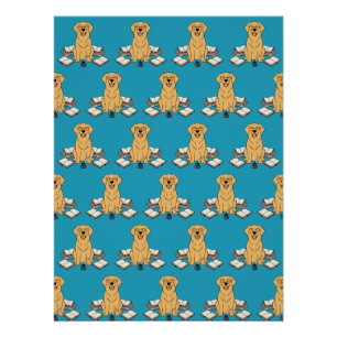 Intelligente Goud Retriever Creatieve Studio Kunst Perfect Poster
