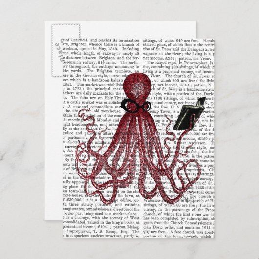 Intelligente Octopus Briefkaart (Voorkant / Achterkant)