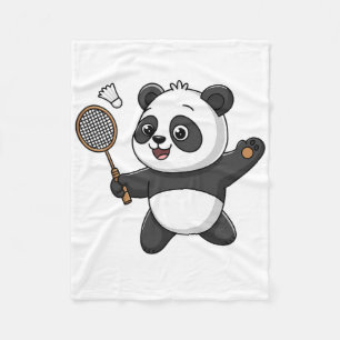 Intelligente panda die badminton speelt Grappig Hu Fleece Deken