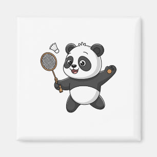 Intelligente panda die badminton speelt Grappig Hu Magneet