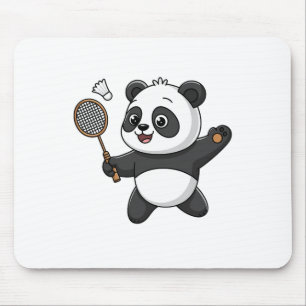 Intelligente panda die badminton speelt Grappig Hu Muismat