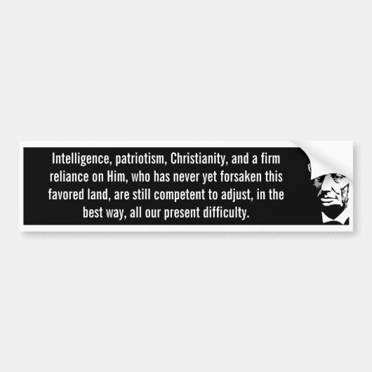 Intelligente Patriotisme Christianity (Lincoln) Bumpersticker (Voorkant)