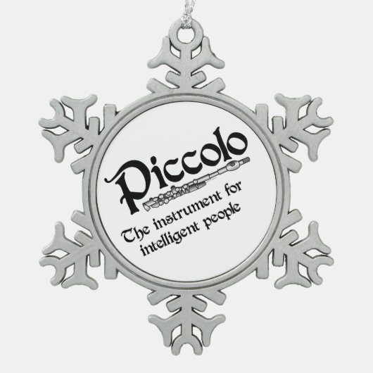 Intelligente Piccolo Tin Sneeuwvlok Ornament (Voorkant)