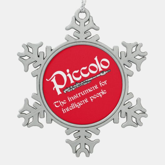 Intelligente Piccolo Tin Sneeuwvlok Ornament (Voorkant)