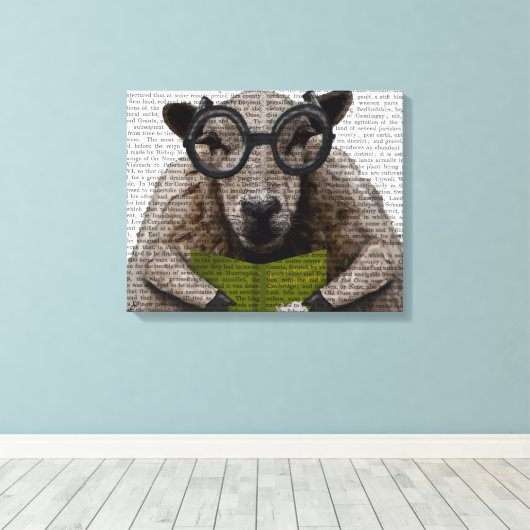 Intelligente schapen canvas afdruk (Insitu (Houten vloer))