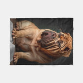 Intelligente Shar Pei hond met boekontwerp Fleece Deken (Voorkant (Horizontaal))